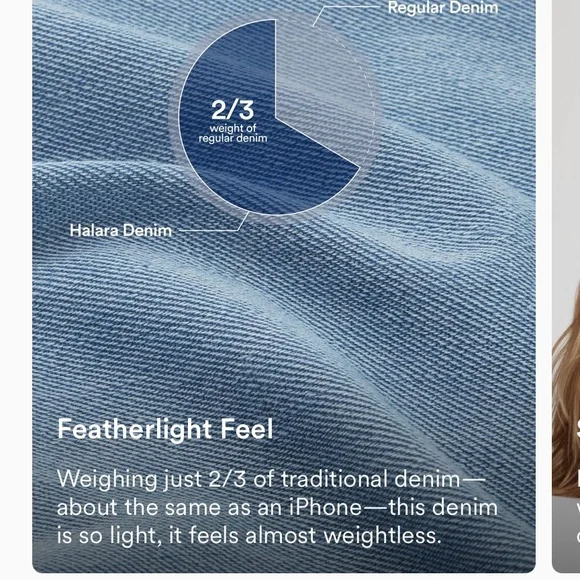 Halara medium wash asymmetrical low rise waist soft denim wide leg jeans, new - Picture 10 of 11